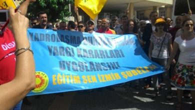 İzmir valiliği önünde eğitim sen eylemi