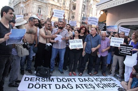 dersimliler orman yanginlarini protesto etti