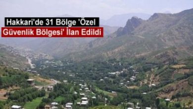 Hakkaride 31 alan Özel Güvenlik Bölgesi ilan edildi